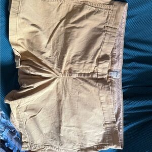 J. Crew Tan and Baby Blue Flat Front Shorts (one of each)